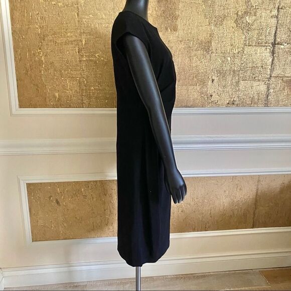 LAFAYETTE 148 black viscose  classic midi dress 10 - Picture 4 of 8